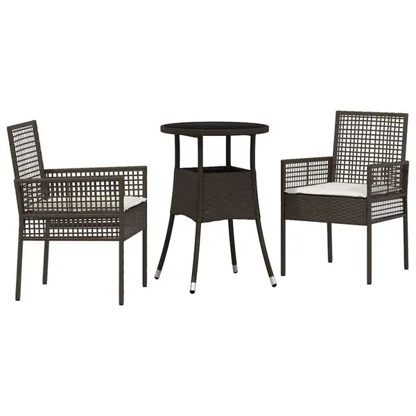 Sänkt pris vidaXL Trädgårdsmöbelset 3 pcs Brun konstrotting