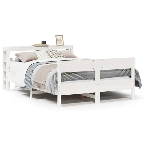Reapris vidaXL Sängram utan madrass vit 150x200 cm massiv furu