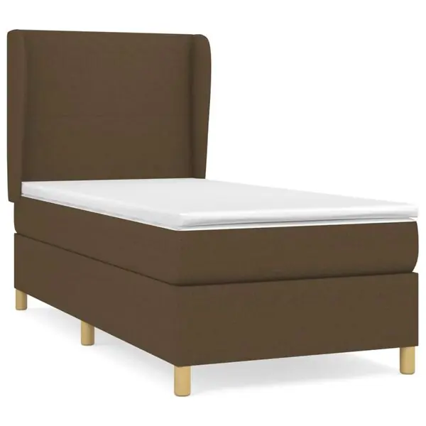 vidaXL Ramsäng med madrass mörkbrun 100x200 cm tyg Kundfavorit