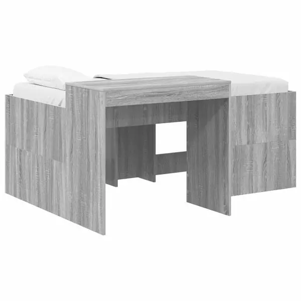 Begränsad tid vidaXL Barns högsängram med skrivbord Grå Sonoma Konstruerat trä