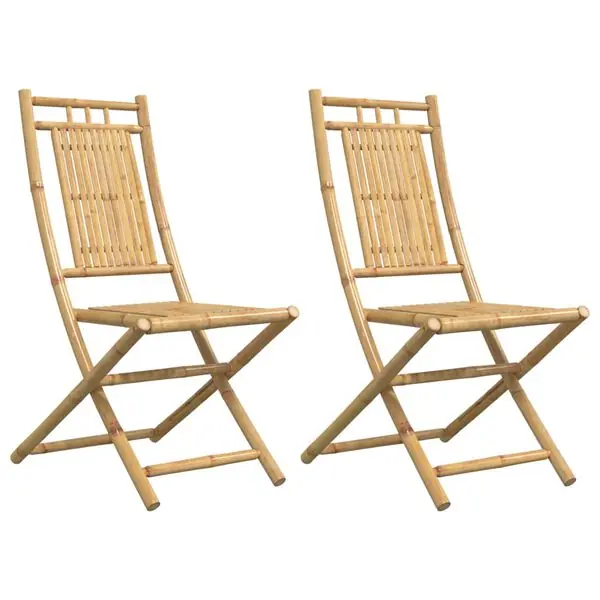 Kampanj vidaXL Hopfällbara trädgårdsstolar 2 st 46x66x99 cm bambu
