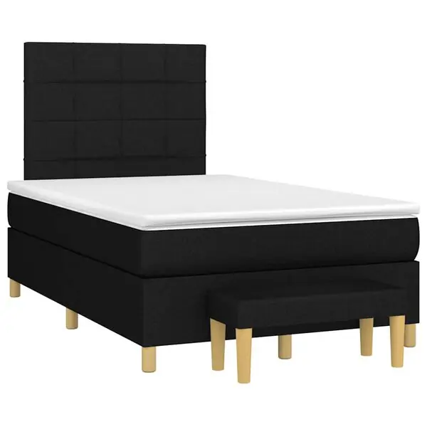 vidaXL Ramsäng med madrass svart 120x190 cm tyg Beställ idag