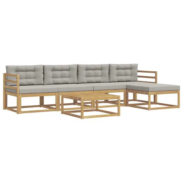 Populär vidaXL Utomhussoffset 6 pcs Vit och ljusgrå 79 x 79 x 37 cm Polyester