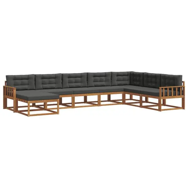 Kampanjpris vidaXL Utomhussoffset med kudde 8 pcs Naturlig och Antracit