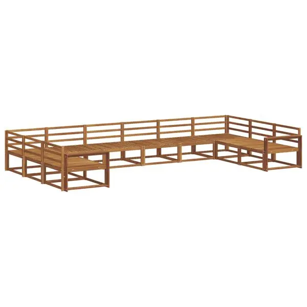 vidaXL Utomhussoffset 10 pcs Naturfärg Massivt Akaciaträ Utförsäljning