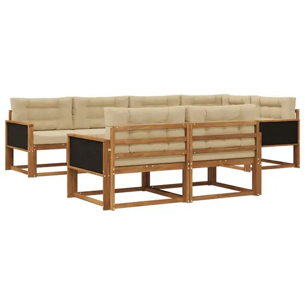 Kundfavorit vidaXL Utomhussoffset med kudde 7 pcs Naturlig och Beige
