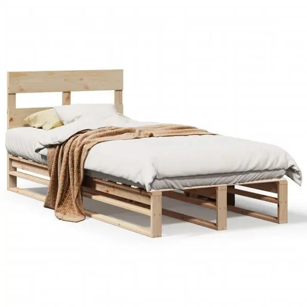 vidaXL Sängram utan madrass 90x200 cm massiv furu I lager