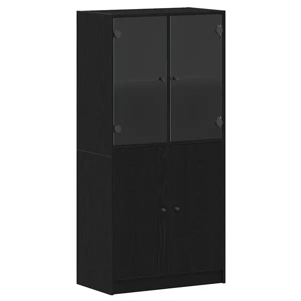 vidaXL Skåp Svart Ek 68 x 37 x 142 cm Begränsat antal