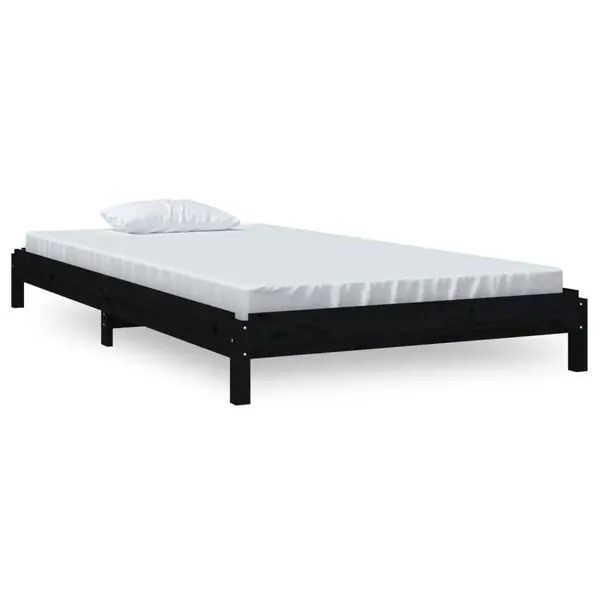 vidaXL Stapelbar säng svart 100x200 cm massivt furu Populär