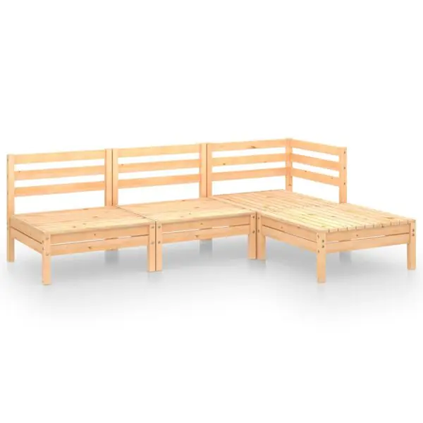 Bästa pris vidaXL Loungegrupp för trädgården 4 delar massiv furu