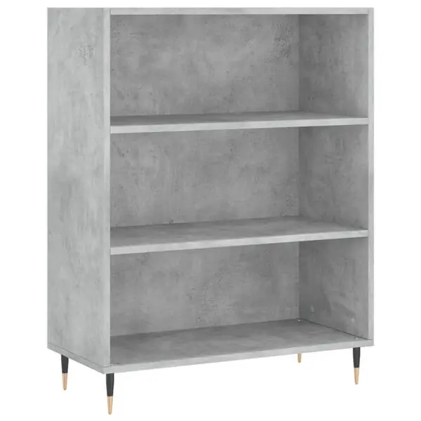 Sänkt pris vidaXL Bokhylla betonggrå 69,5x32,5x90 cm konstruerat trä