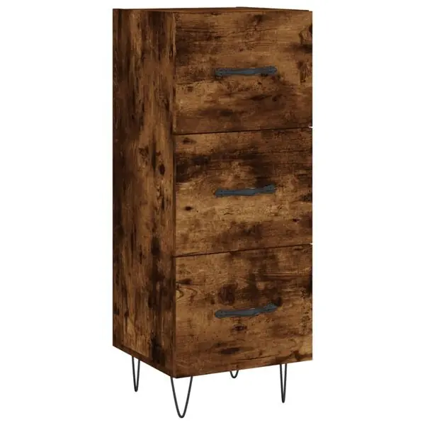 Extra rabatt vidaXL Skänk rökfärgad ek 34,5x34x90 cm konstruerat trä