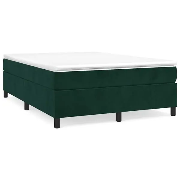 vidaXL Ramsäng med madrass mörkgrön 140x190 cm sammet Lägg i varukorgen