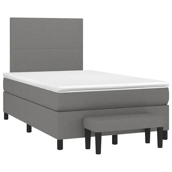 Rabatt vidaXL Ramsäng med madrass mörkgrå 120x190 cm tyg