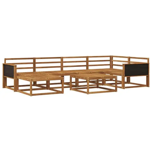 vidaXL Utomhussoffset 7 pcs Naturlig Massivt Akaciaträ Rabatt