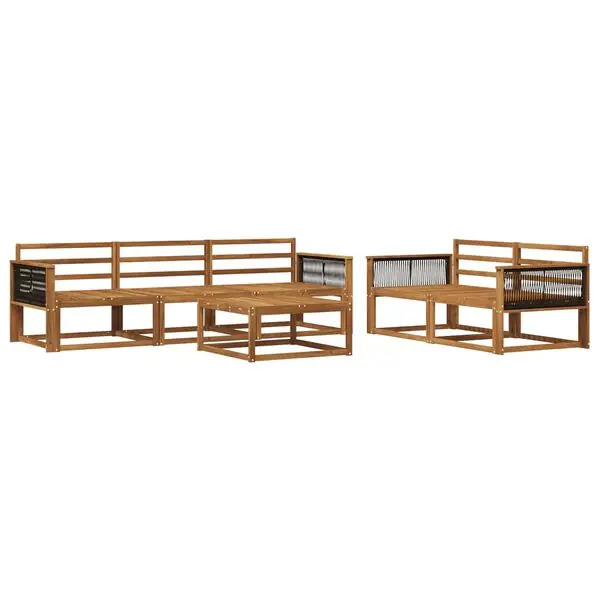Billigare vidaXL Utomhussoffset 6 pcs Naturlig Massivt Akaciaträ