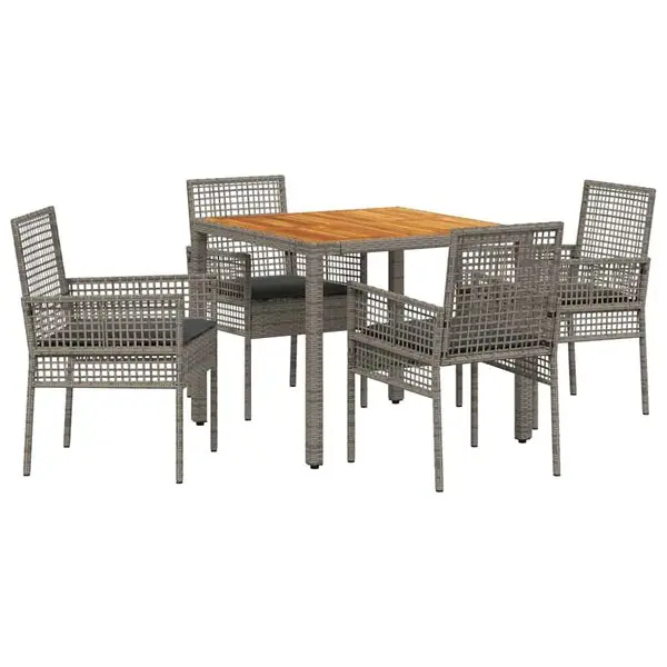 Beställ nu vidaXL Trädgårdsmöbelset 5 pcs Grå konstrotting