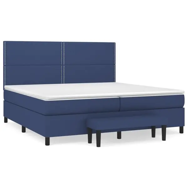 vidaXL Ramsäng med madrass blå 200x200 cm tyg Outlet
