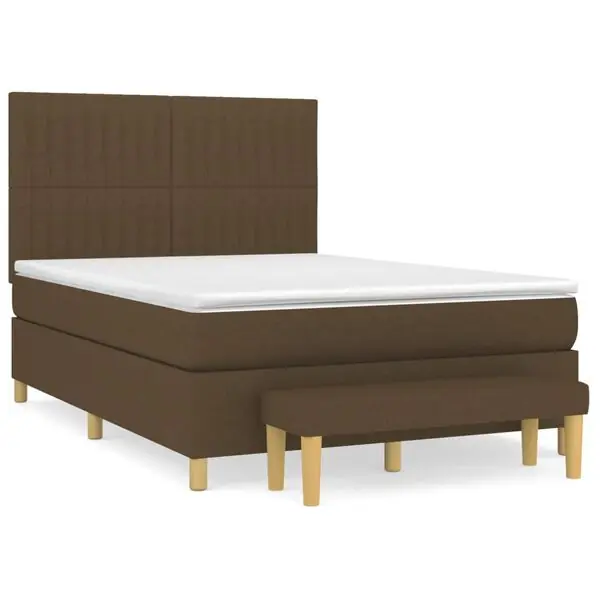 vidaXL Ramsäng med madrass mörkbrun 140x190 cm tyg Begränsat antal