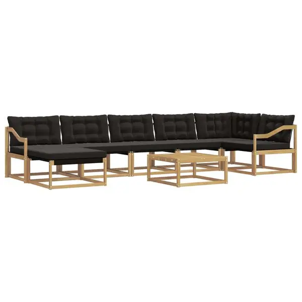 Kundfavorit vidaXL Utomhussoffset 8 pcs Vit och svart 79 x 79 x 37 cm