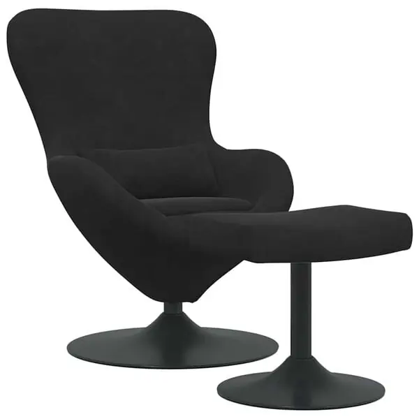 vidaXL Äggstol med Fotpall Svart Sammet Begränsad tid