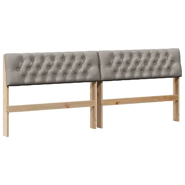 vidaXL Klädd sänggavel Taupe 200 cm Massiv furu Säker betalning