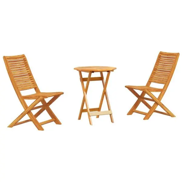 vidaXL Fällbart bistroset 3 pcs Brun Massivt Akaciaträ Fynd