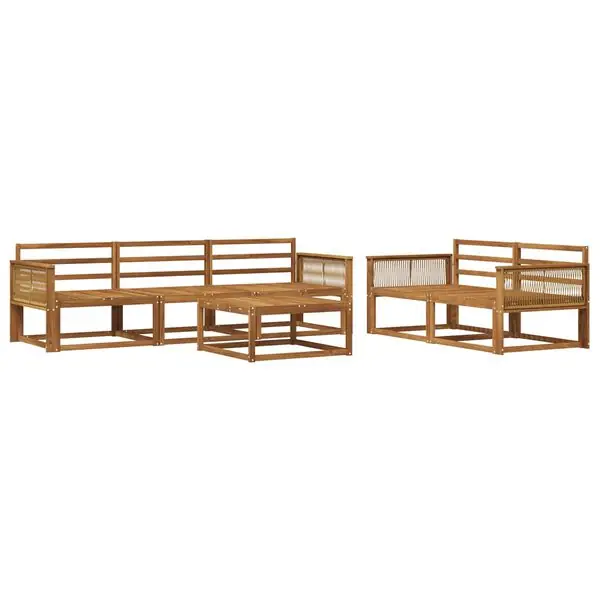 Snabb leverans vidaXL Utomhussoffset 6 pcs Naturlig Massivt Akaciaträ