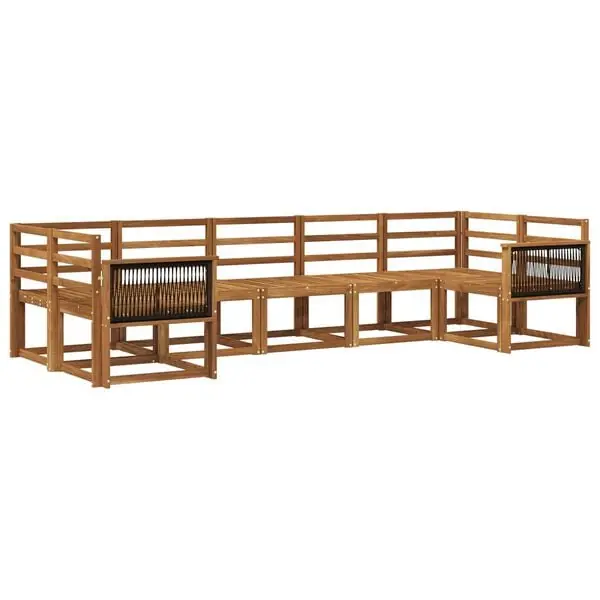 vidaXL Utomhussoffset 7 pcs Naturlig Massivt Akaciaträ Kampanj
