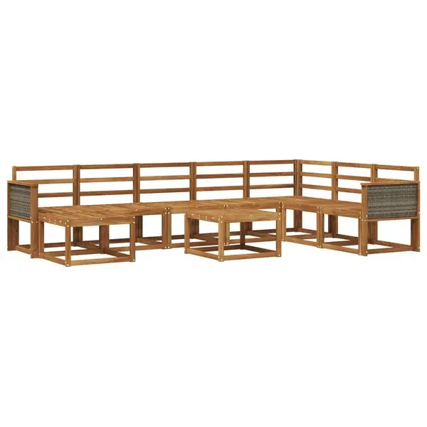 vidaXL Utomhussoffset 9 pcs Naturlig Massivt Akaciaträ Kampanjpris