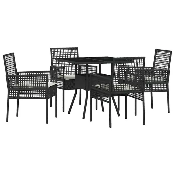Beställ nu vidaXL Trädgårdsmöbelset 5 pcs Svart konstrotting