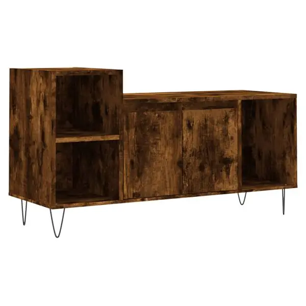 Säker betalning vidaXL Tv-bänk rökfärgad ek 100x35x55 cm konstruerat trä