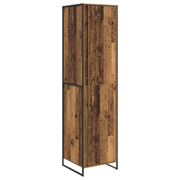 Trygg betalning vidaXL Garderob med dörr Gammalt trä 50 x 50 x 200 cm Konstruerat trä