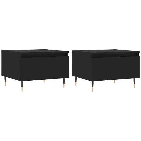 vidaXL Soffbord 2 st svart 50x46x35 cm konstruerat trä Kampanjpris