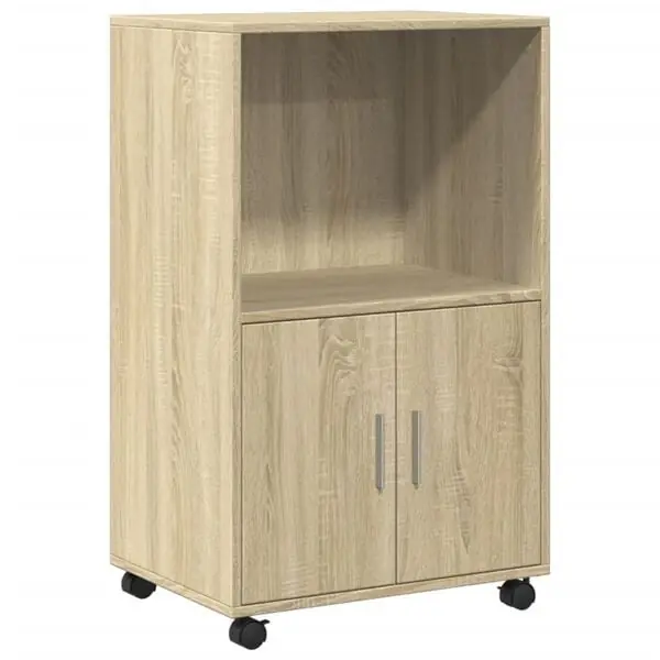 vidaXL Skåp med hjul sonoma-ek 55x40x91 cm konstruerat trä Sänkt pris