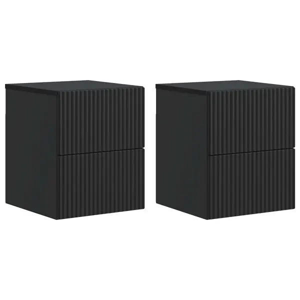 vidaXL Väggmonterat Sängbord med låda 2 pcs Svart 33 x 34,5 x 40 cm Erbjudandepris