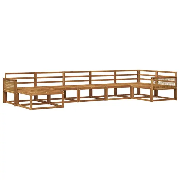 Bästa pris vidaXL Utomhussoffset 7 pcs Naturlig Massivt Akaciaträ