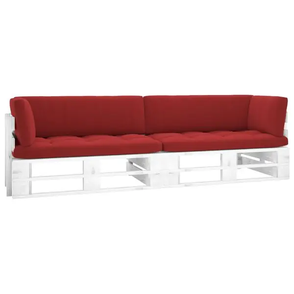 vidaXL Pallsoffa 2-sits med dynor vit impregnerad furu Nyhet