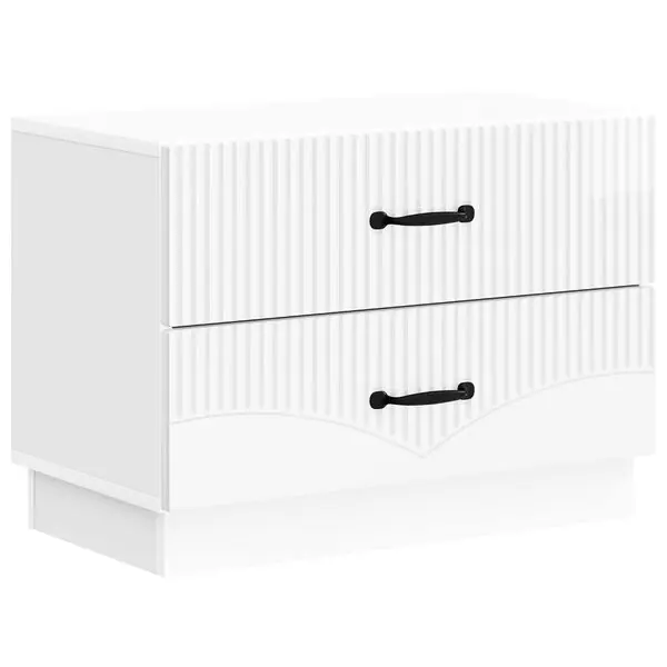 Sista chansen vidaXL Nattduksbord Vit högglans 62 x 34,5 x 44,5 cm Konstruerat trä