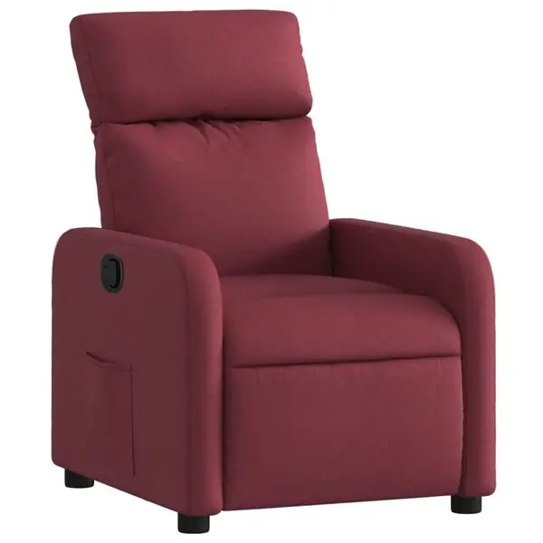 vidaXL Reclinerfåtölj vinröd tyg Snabb frakt