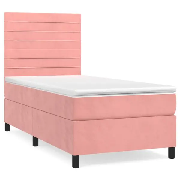 vidaXL Ramsäng med madrass rosa 80x200 cm sammet Populär