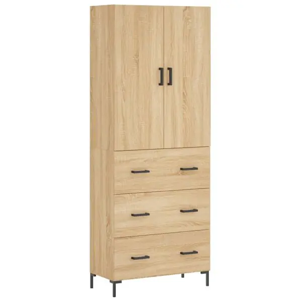 risnedsättning vidaXL Högskåp sonoma-ek 69,5x34x180 cm konstruerat trä