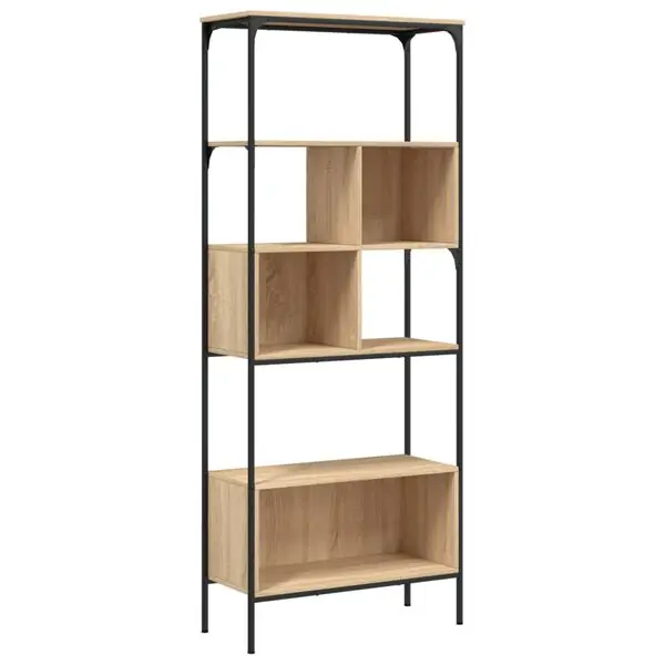 Bästa pris vidaXL Bokhylla 5 hyllplan sonoma-ek 76x33x188,5 cm konstruerat trä