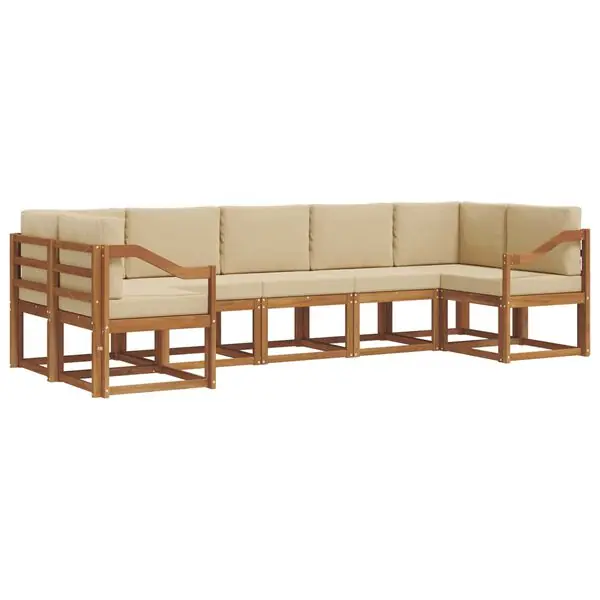 Kundfavorit vidaXL Utomhussoffset med kudde 7 pcs Naturlig och Beige