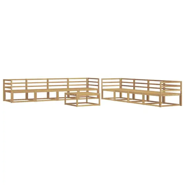 vidaXL Utomhussoffset 9 pcs Vit 79 x 79 x 37 cm Massivt Akaciaträ Fynd