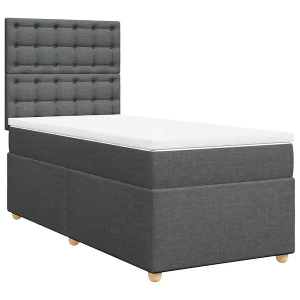 Beställ idag vidaXL Ramsäng med madrass mörkgrå 80x200 cm tyg