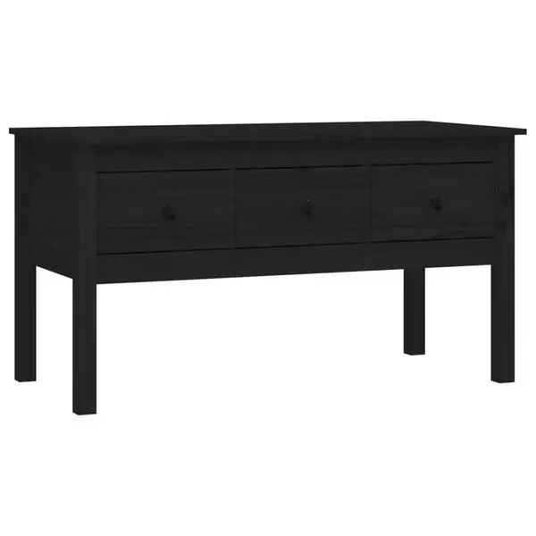 vidaXL Soffbord svart 102x49x55 cm massiv furu Fynd