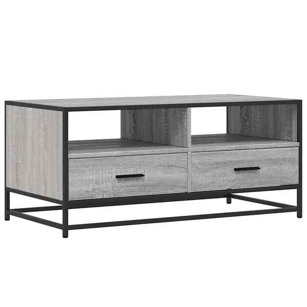 vidaXL Soffbord grå sonoma 100x50x45 cm konstruerat trä och metall Endast idag