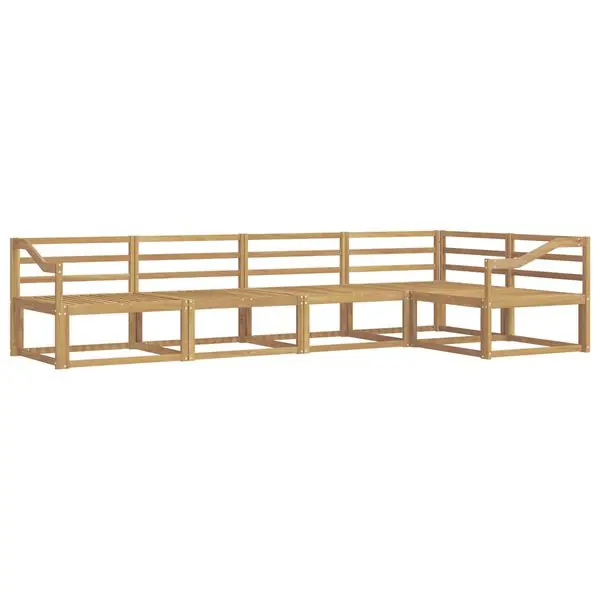 Rabatt vidaXL Utomhussoffset 5 pcs Vit 325 x 166,5 x 73 cm Massivt Akaciaträ