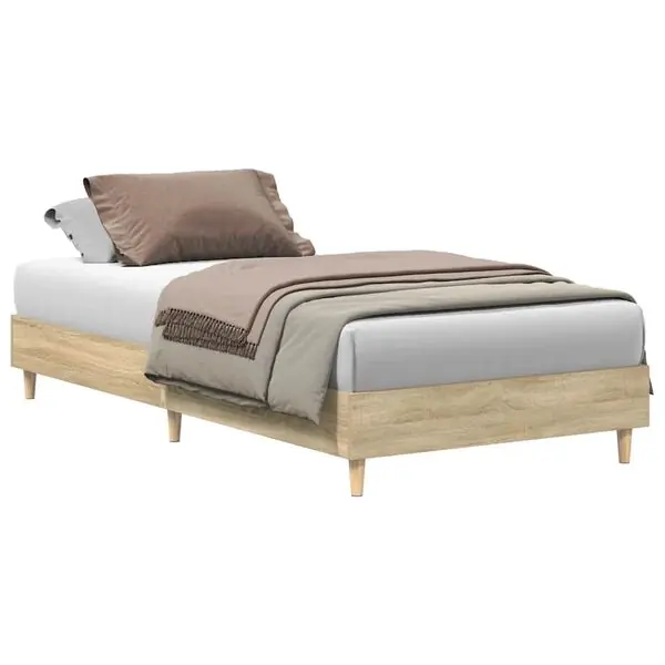 Kampanj vidaXL Sängram utan madrass Sonoma ek 90x190 cm konstruerat trä